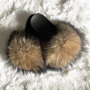 Raccoon Fur Slides